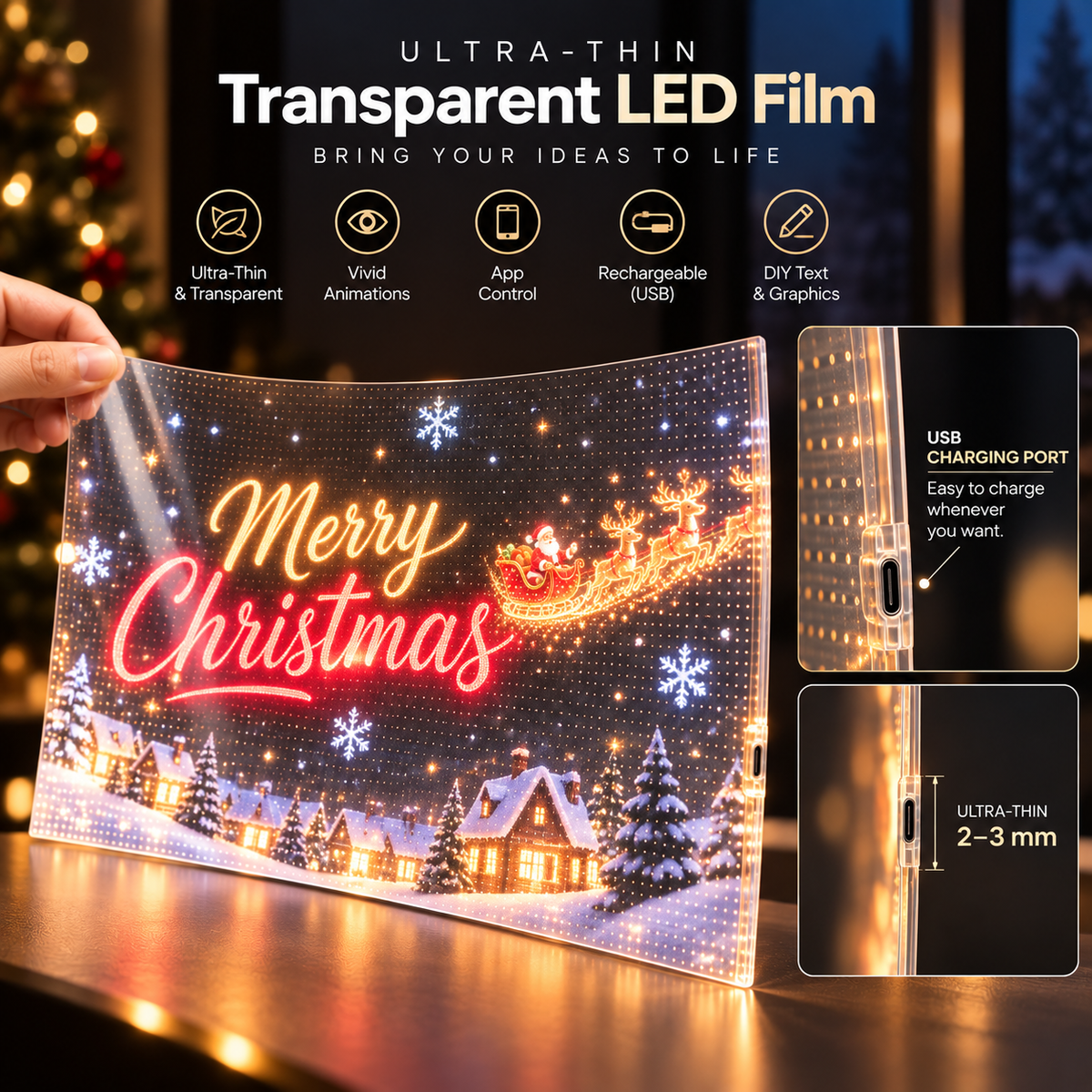 CozaLuxe Christmas LED Film