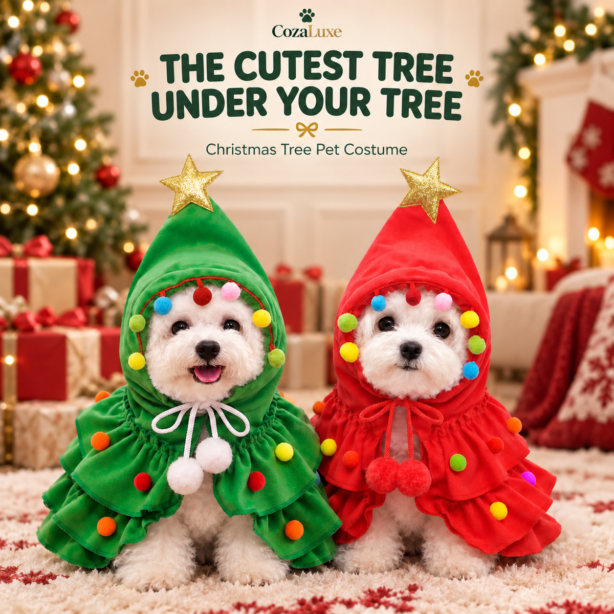 CozaLuxe Christmas Tree Pet Costume