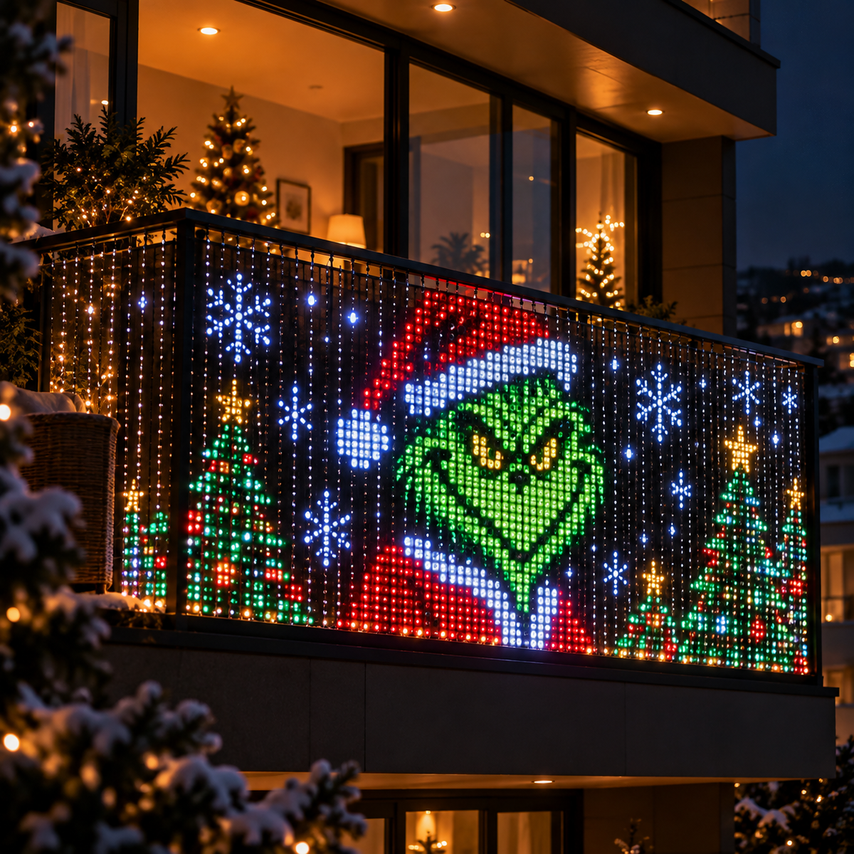 CozaLuxe Smart Animated Christmas Balcony Lights