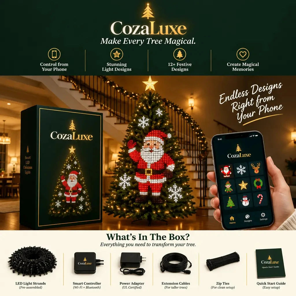 CozaLuxe Smart Animated Christmas Tree Lights