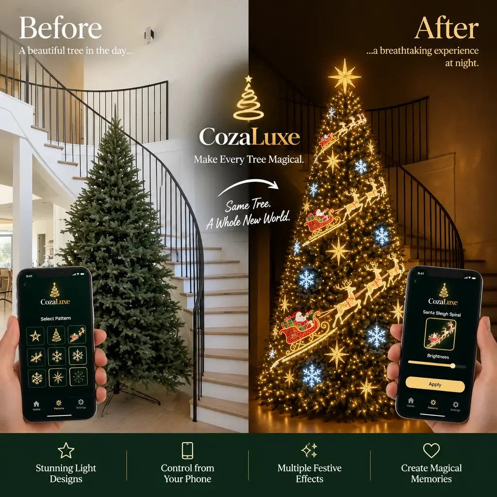 CozaLuxe Smart Animated Christmas Tree Lights